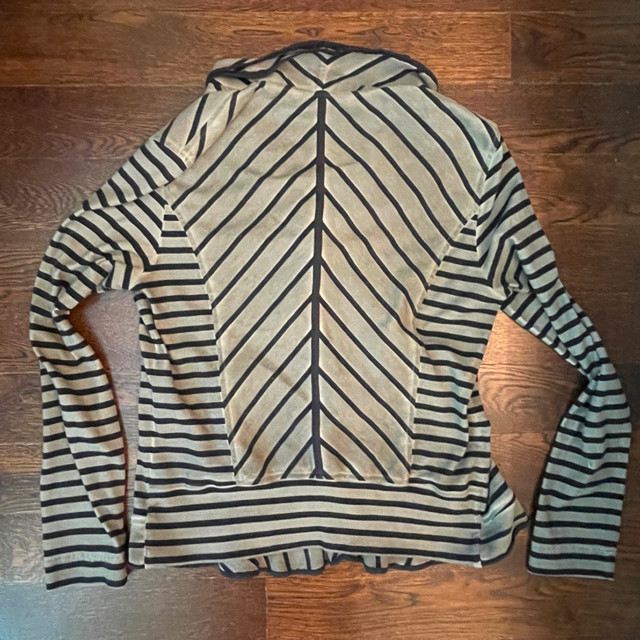 Marc Cain Sports Beige/Black Striped Zip Blazer Jacket-Sz. 10 - photo 3
