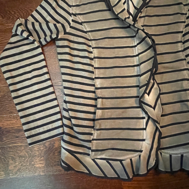 Marc Cain Sports Beige/Black Striped Zip Blazer Jacket-Sz. 10 - photo 5