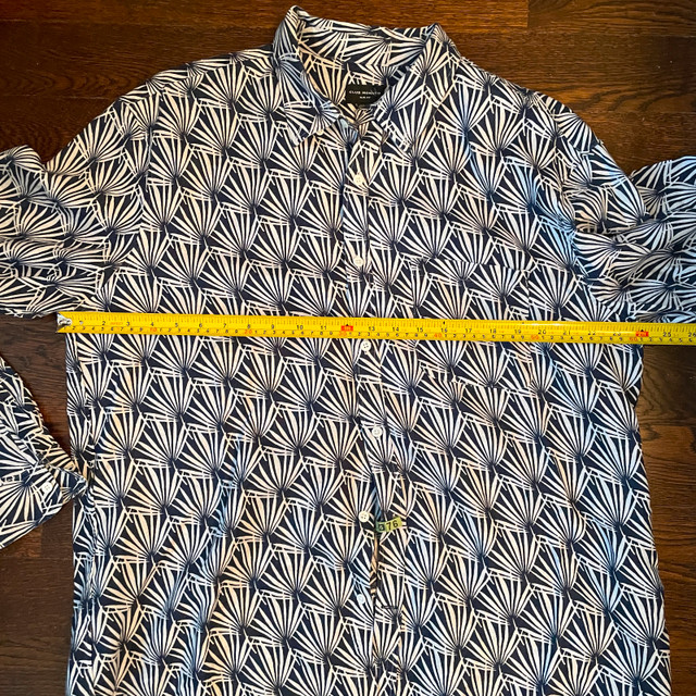 Club Monaco Mens Geo Palm 100% Linen Shirt Size XL - photo 2