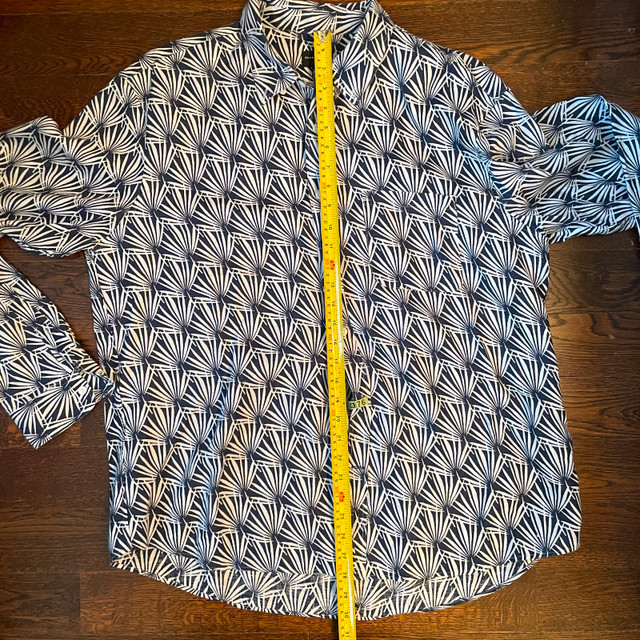 Club Monaco Mens Geo Palm 100% Linen Shirt Size XL - photo 3
