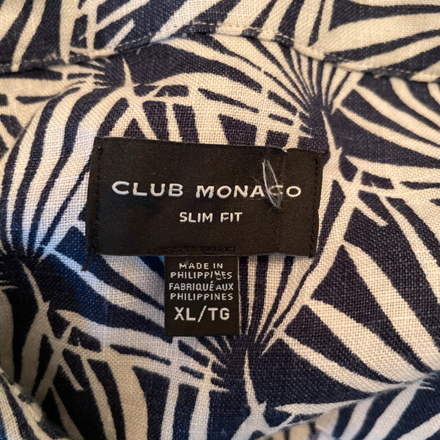 Club Monaco Mens Geo Palm 100% Linen Shirt Size XL - photo 5