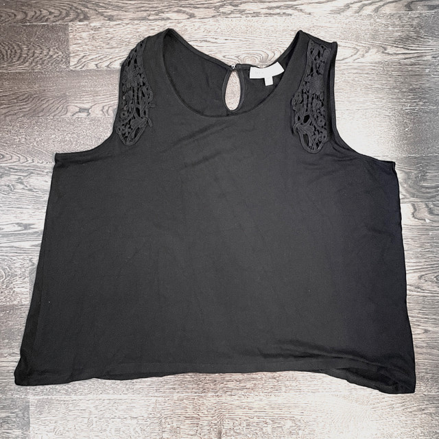 Philosophy Sz. 2X Womens Black Sleeveless Tank Top w/lacy detail - photo 2