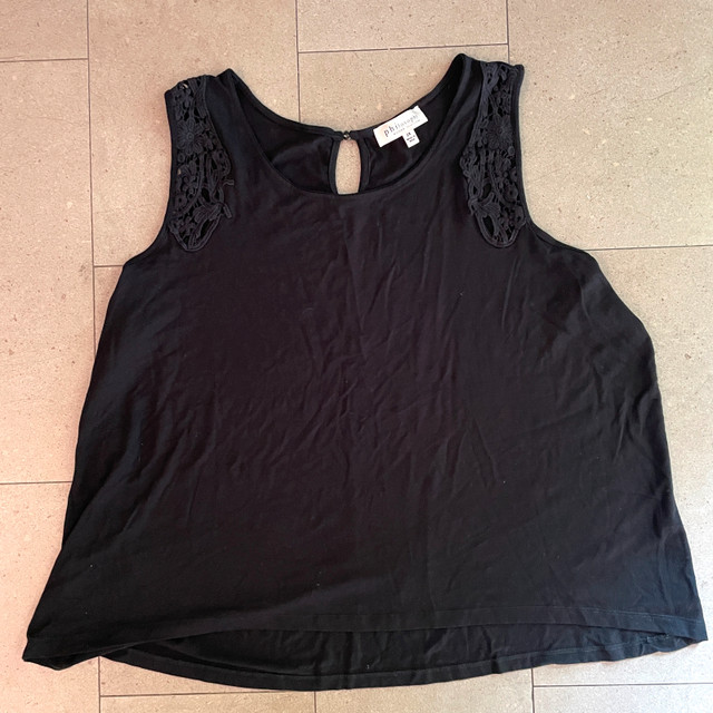 Philosophy Sz. 2X Womens Black Sleeveless Tank Top w/lacy detail - photo 5