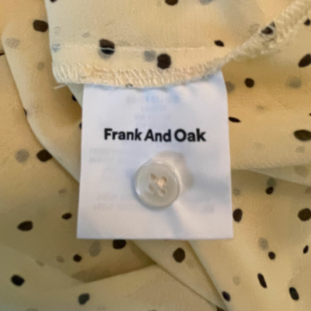 Frank and Oak Light Pale yellow polka dot Sheer blouse -Size XS - photo 5