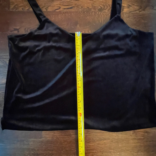 Luxurious Black Stretch Velvet Tank Top - Size XL - photo 3