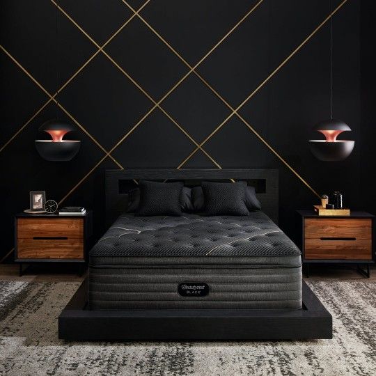 Queen Size Beautyrest Black Pillow Top