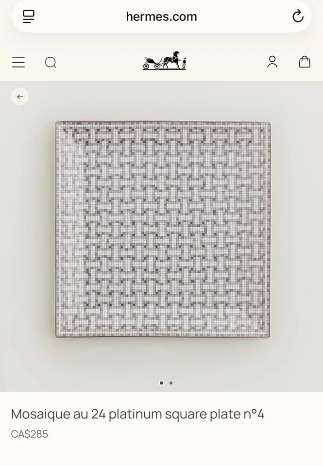 BrandNEW Hermes Mosaique au 24 Square plate $220 North Delta image indicator(3)