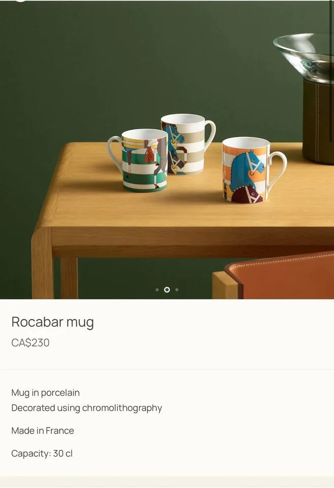Hermes Rocabar mug $180 (retail $230+tax) PU @ Sands Secondary image indicator(2)