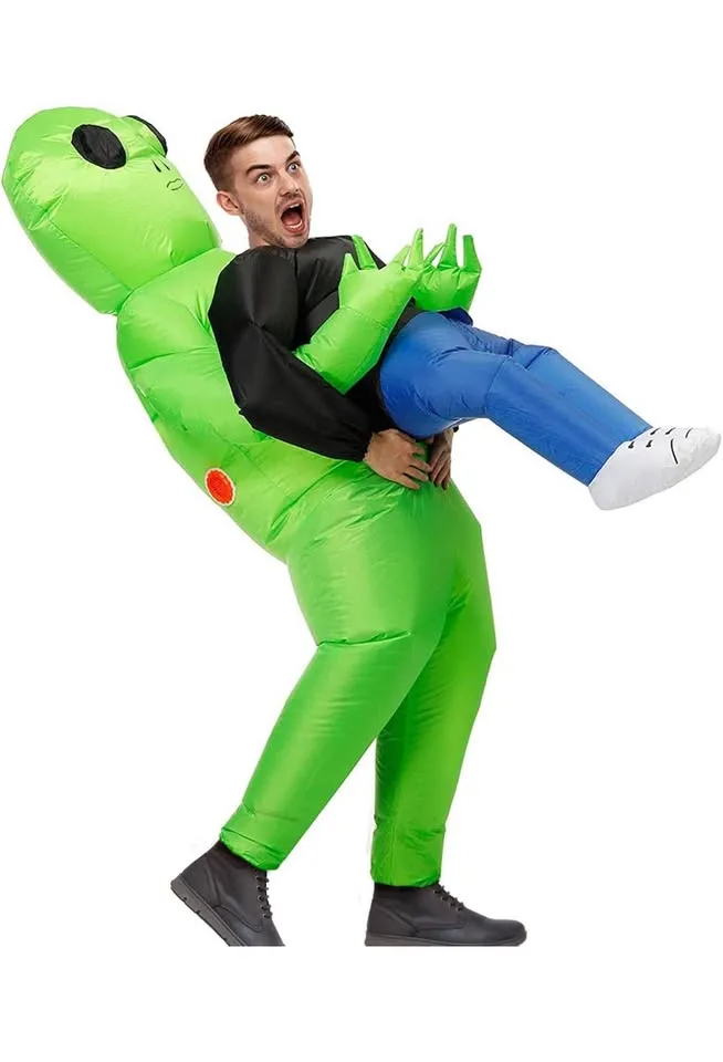 Adult Inflatable Green Alien Halloween Cosplay Costume image indicator(2)