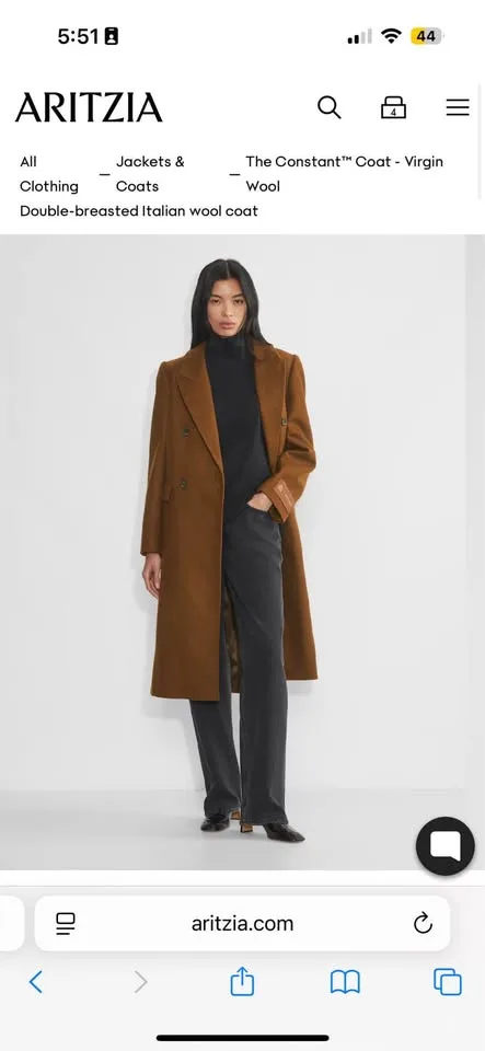Aritzia Constant Coat - Virgin Wool Size XS, 2XS NWT image indicator(8)