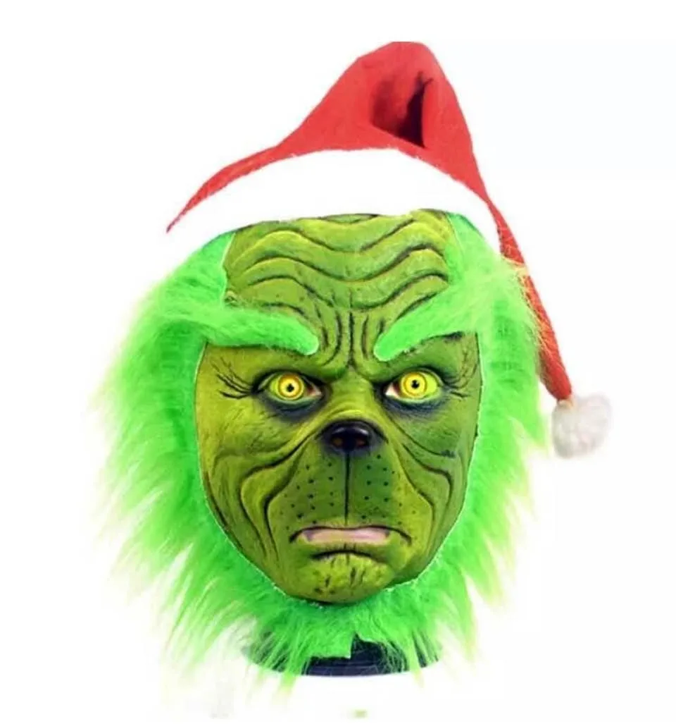 The Grinch Full Head Latex Mask Halloween Christmas Cosplay thumbnail