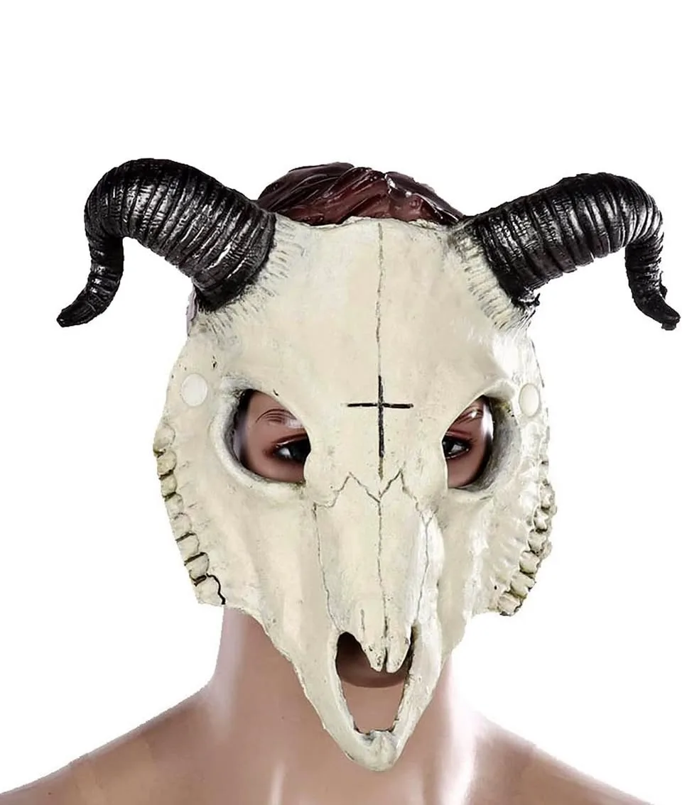 Adult 3D Ram Goat Skull Halloween Cosplay Mask thumbnail