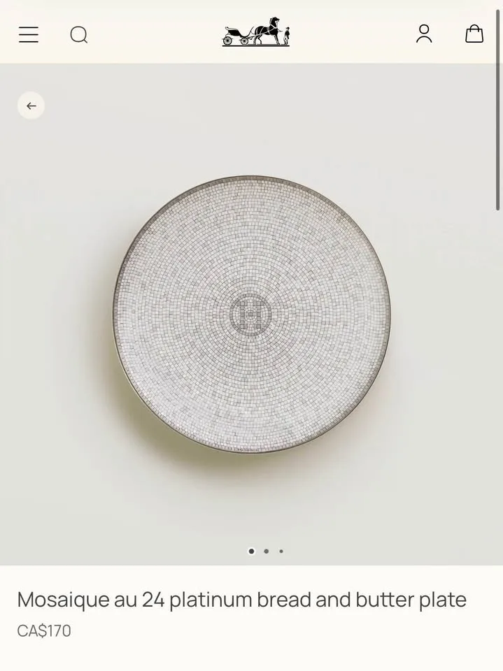 Mosaique au 24 platinum bread and butter plate at $120 of 2 image indicator(4)