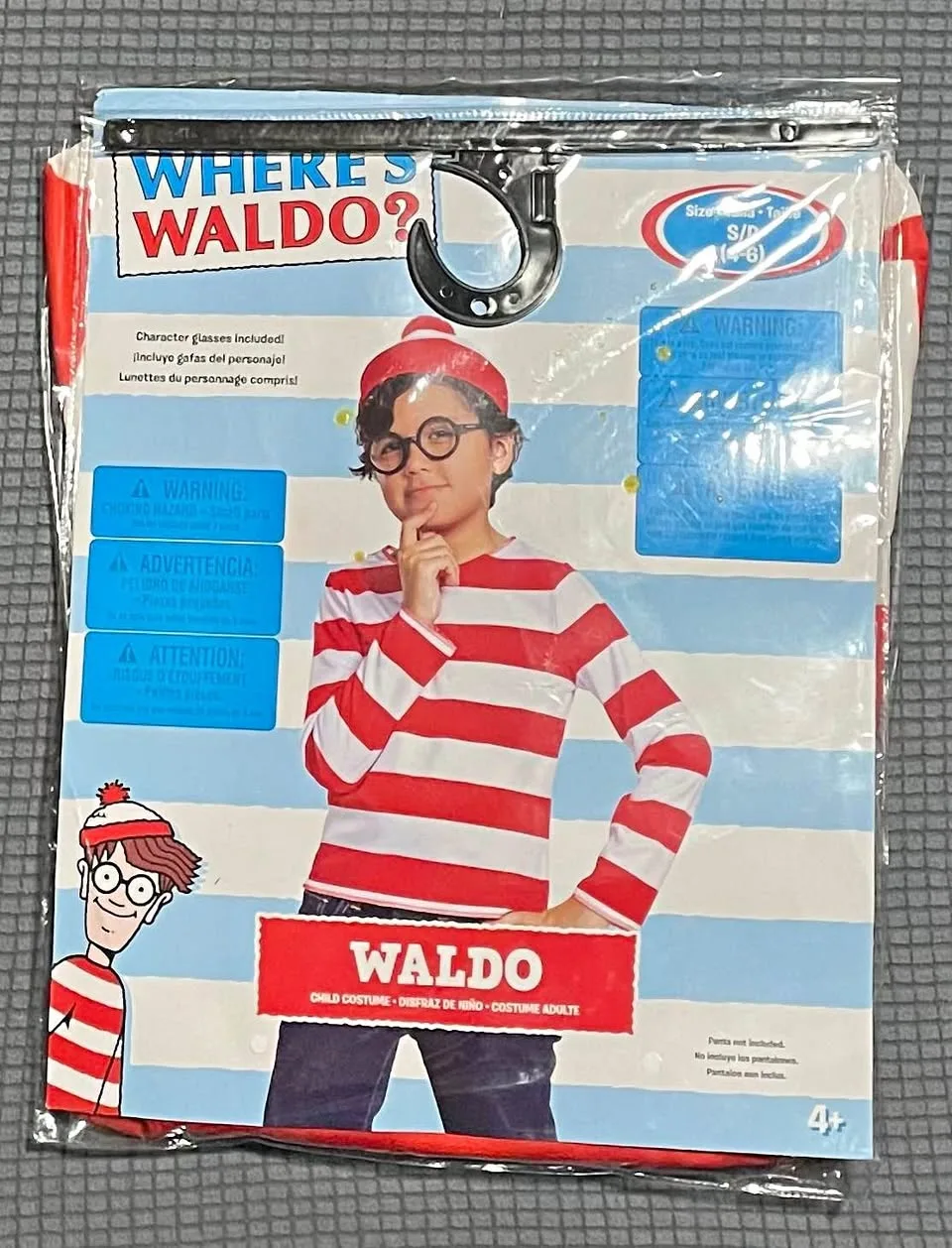 Kids Classic Where's Waldo Halloween Costume Size S thumbnail