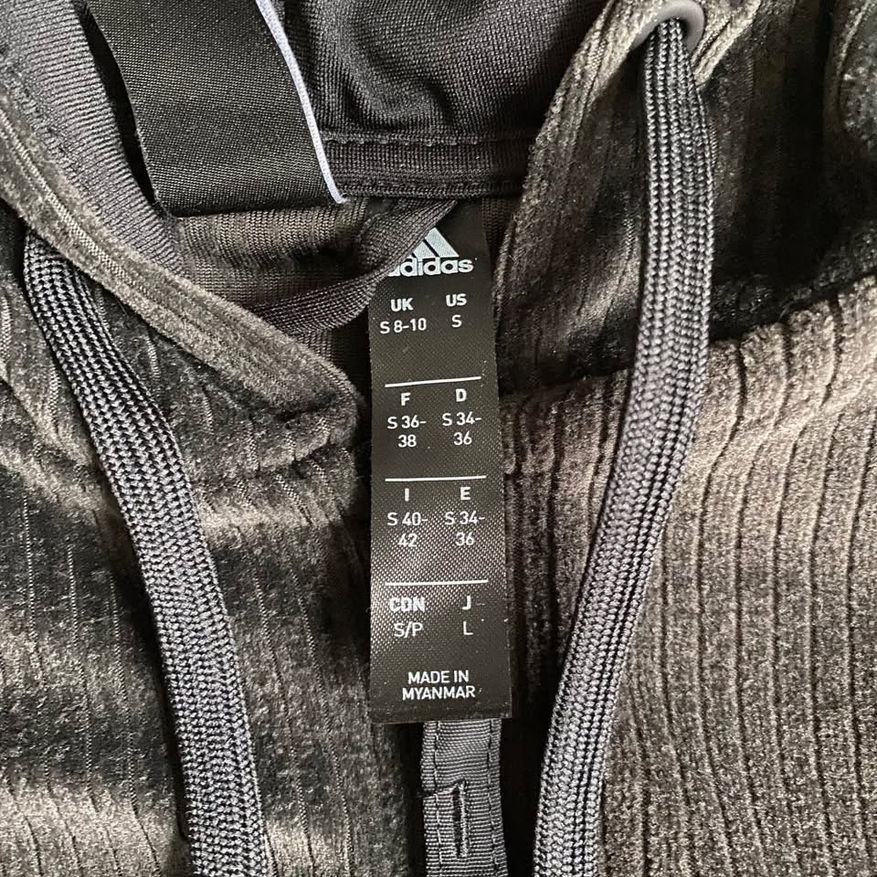 Adidas Full Zip Velour Hoodie - Size S - photo 2