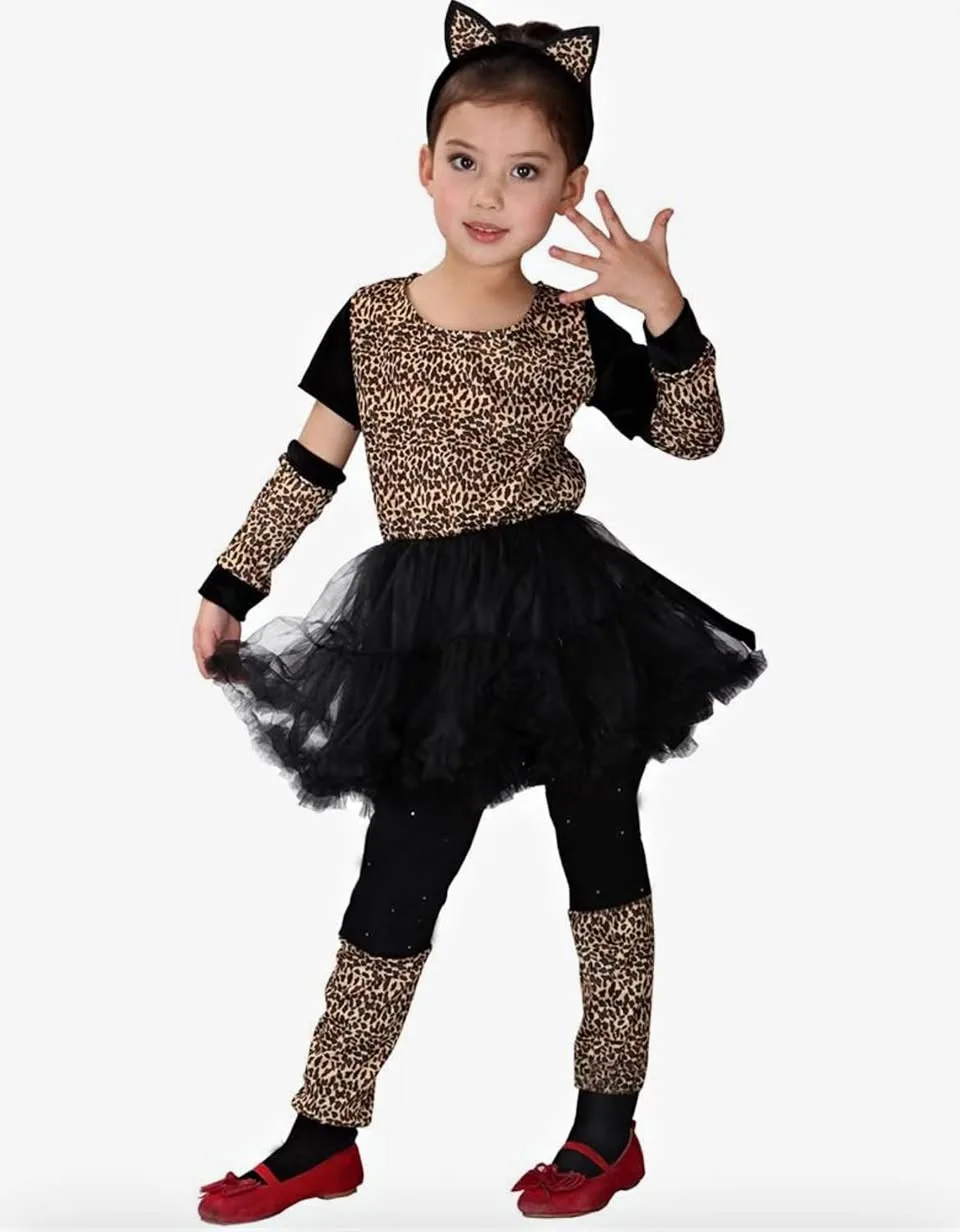 Girls Leopard Dress Halloween Costume Size M thumbnail