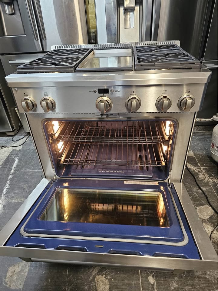 Set fridge and stove monogram silver excellent conditions - photo 3