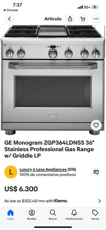 Monogram stove 36 wide 4 burners - photo 3