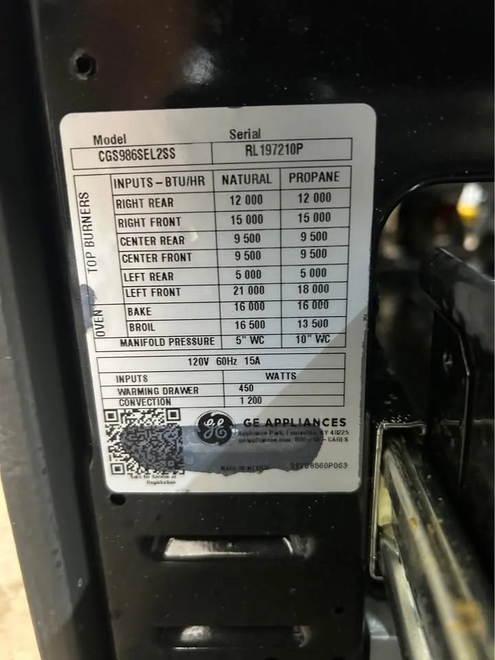 GE stove coffee 30 wide 6 silver burners image indicator(5)