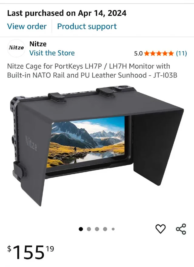 Portkeys LH7H Camera Monitor with Cage and Light Shade image indicator(5)