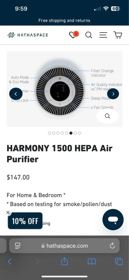 HARMONY 1500 HEPA Air Purifier image indicator(3)