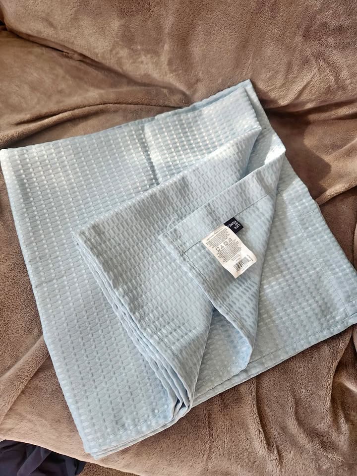 Mint fabric shower curtain