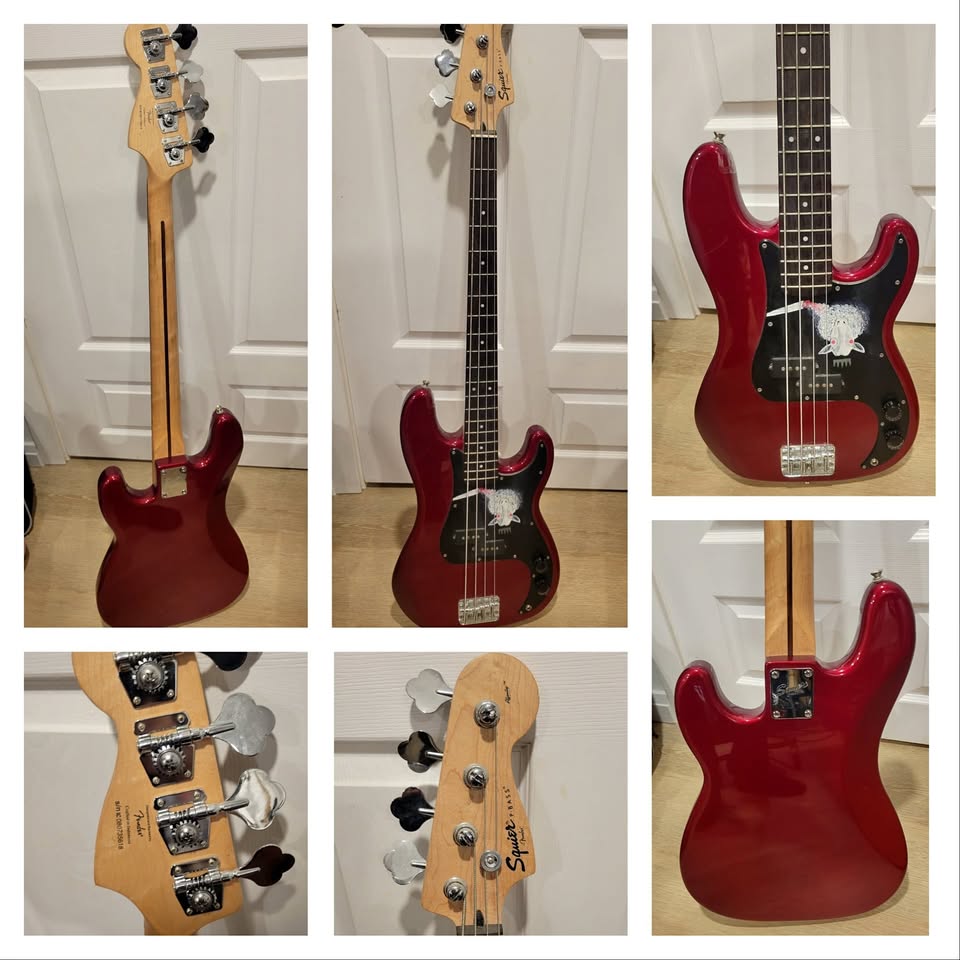 $280 Squier Precision Bass - Candy Apple Red