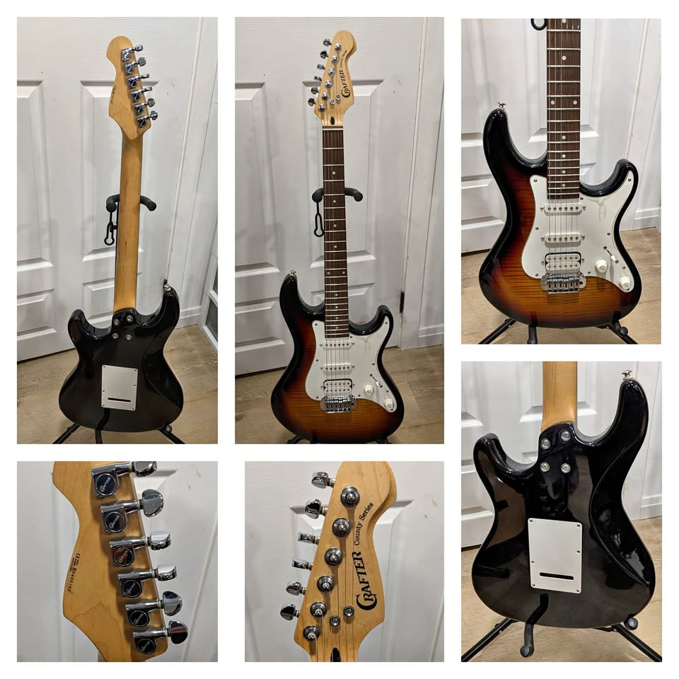 $250 Crafter HSS Strat Electric Guitar - Sunburst