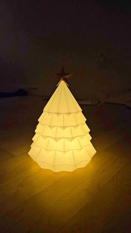 Geometric Christmas Tree Light – 3D Printed LED Decor thumbnail