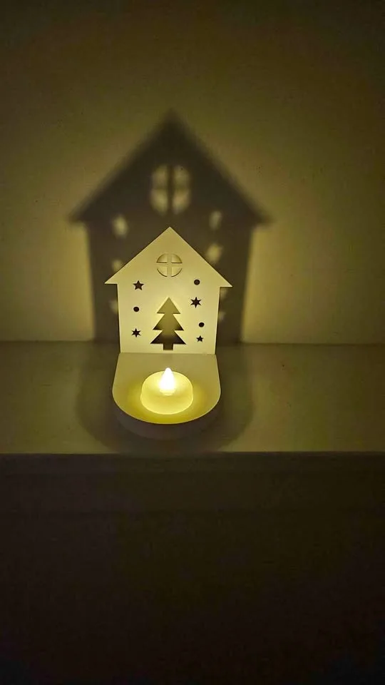 Christmas Tree Shadow Light – 3D Printed LED Candle Holder thumbnail