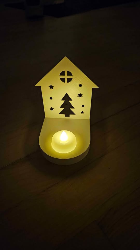 Christmas Tree Shadow Light – 3D Printed LED Candle Holder - photo 2