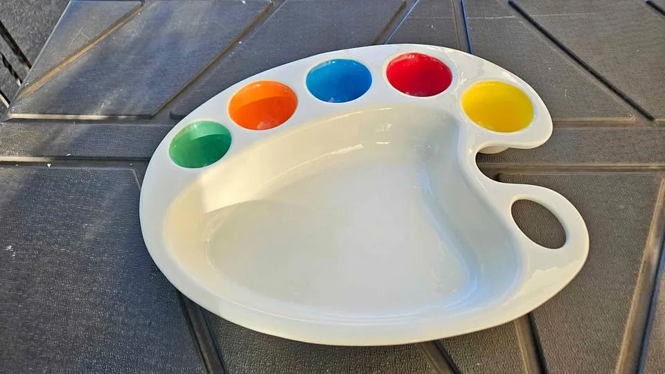 Artist Painter Palette Chip Dip Bowl Ceramic Tabletops thumbnail