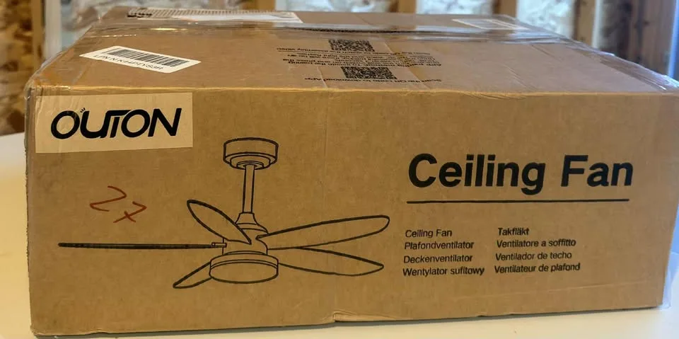 OUTON ceiling fan with light, remote, app control image indicator(9)