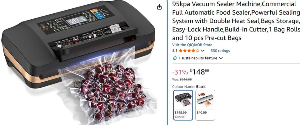 Qiqiaob Vacuum sealer 95kpa
