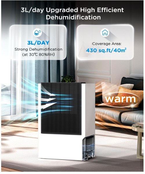 Easyacc Dehumidifier 1000sq ft - photo 3