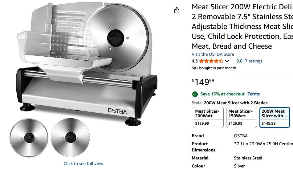 Electric Meat slicer 200W