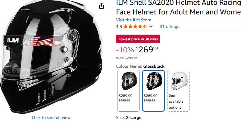 ILM Snell SA2020 Helmet
