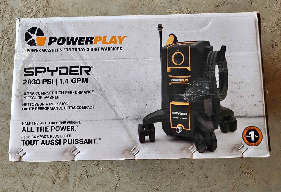 Electric Pressure Washer- Spyder 2030PSI, Black
