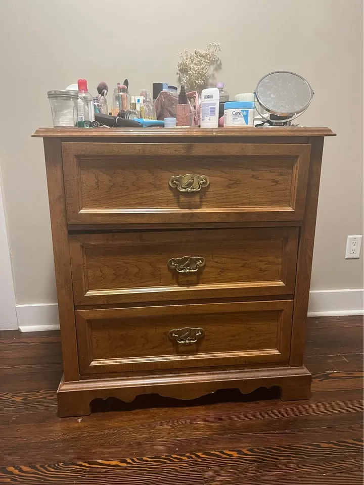 Matching Solid wood Vintage Dresser & Side Table image indicator(2)