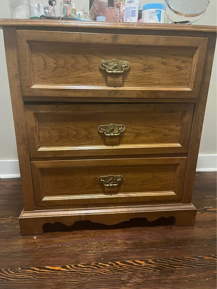 Matching Solid wood Vintage Dresser & Side Table image indicator(4)