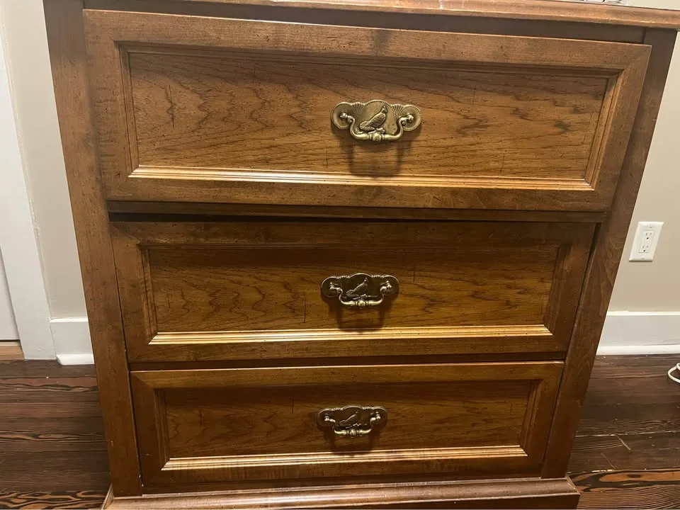 Matching Solid wood Vintage Dresser & Side Table image indicator(5)