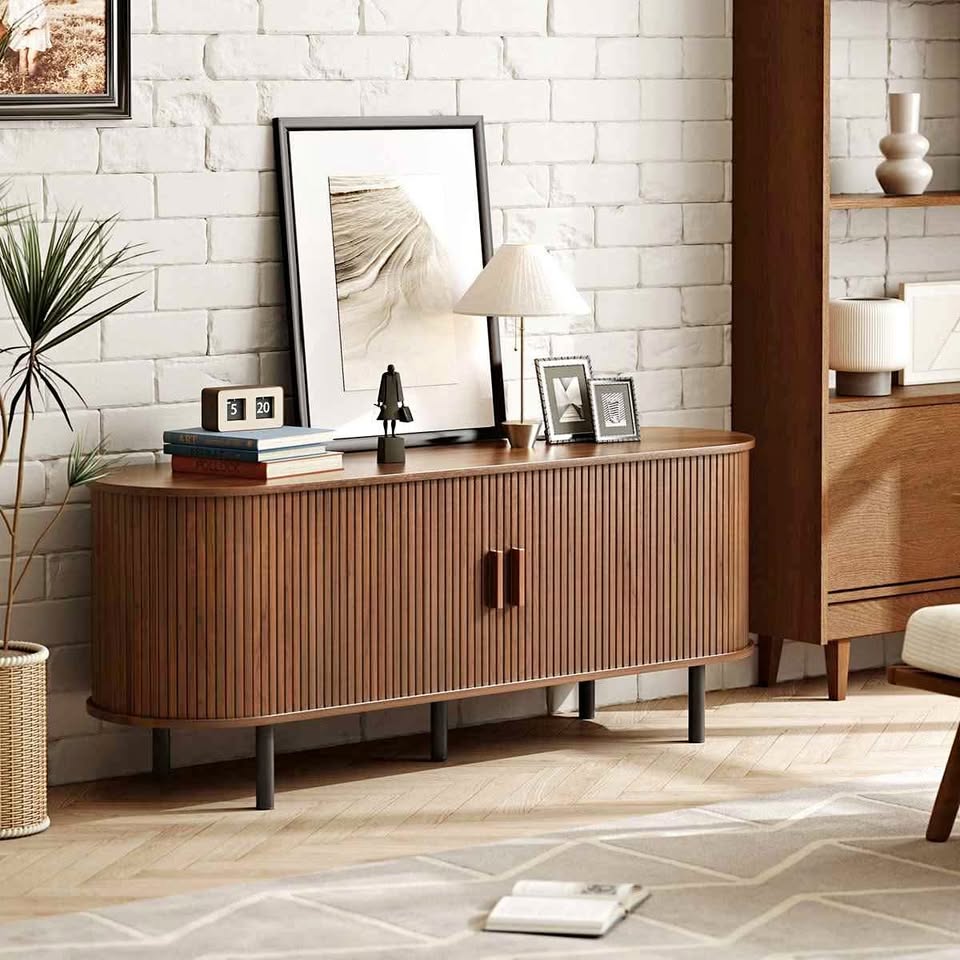 Jalonda Modern Wood TV Stand for 80" TVs