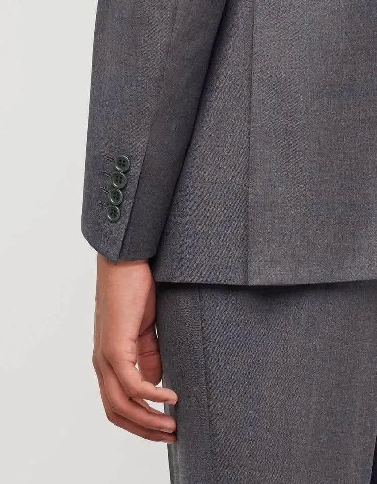 Canali Charcoal Grey 100% Wool Suit Size 48/32 - Made in Italy image indicator(2)