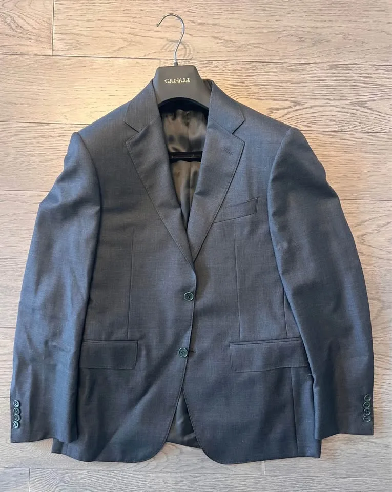 Canali Charcoal Grey 100% Wool Suit Size 48/32 - Made in Italy image indicator(4)