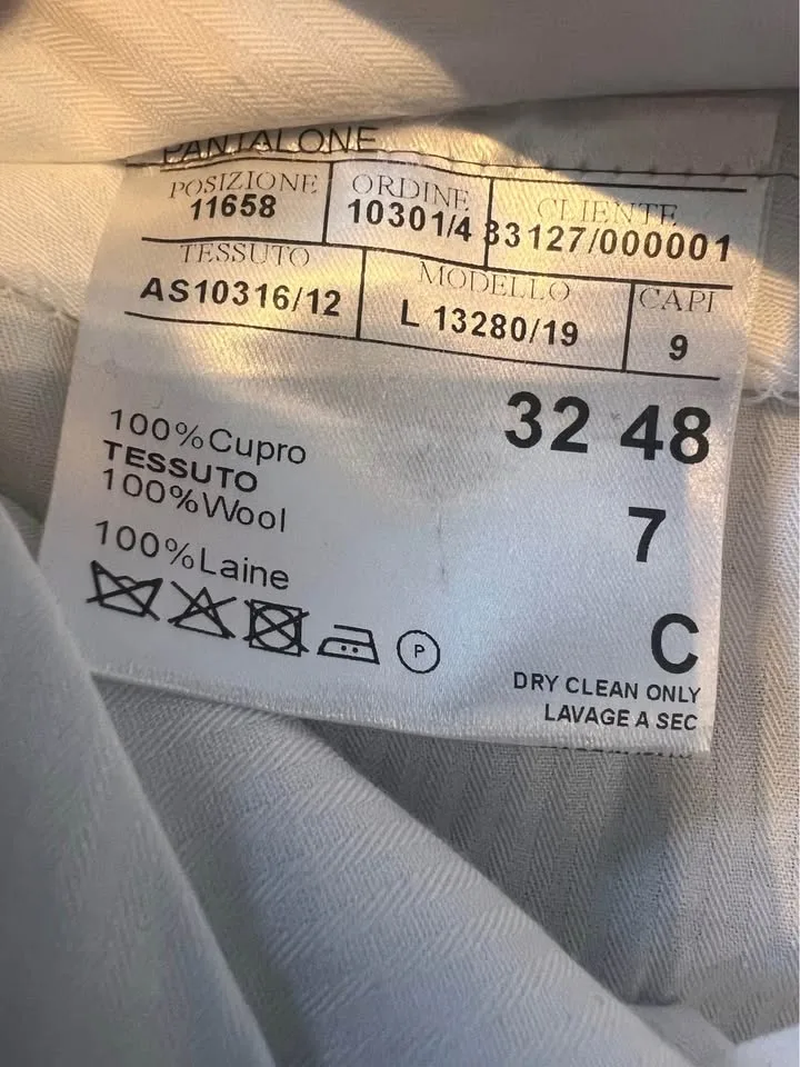 Canali Charcoal Grey 100% Wool Suit Size 48/32 - Made in Italy image indicator(9)