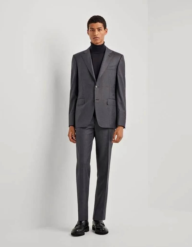 Canali 100% Wool Suit Size EU 46/32 (US 36/32) - Made in Italy