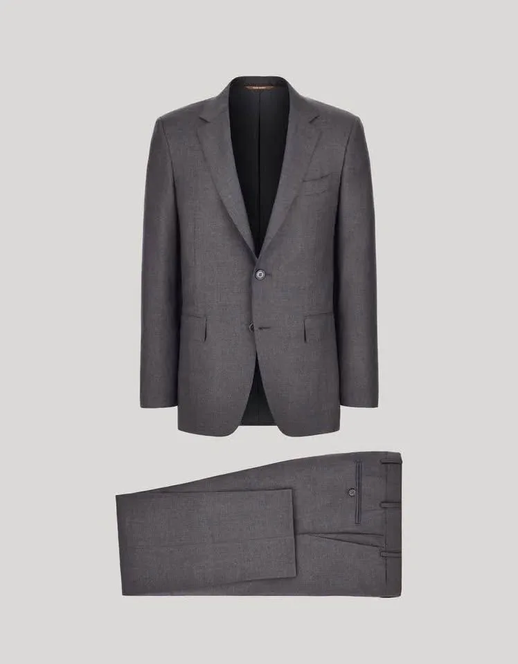 Canali Charcoal Grey 100% Wool Suit Size 46/31 - Made in Italy image indicator(3)