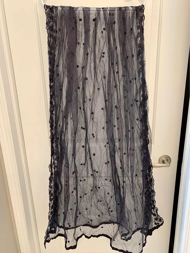 Black Mesh Lace Scarf Material Halloween Costume Accessory