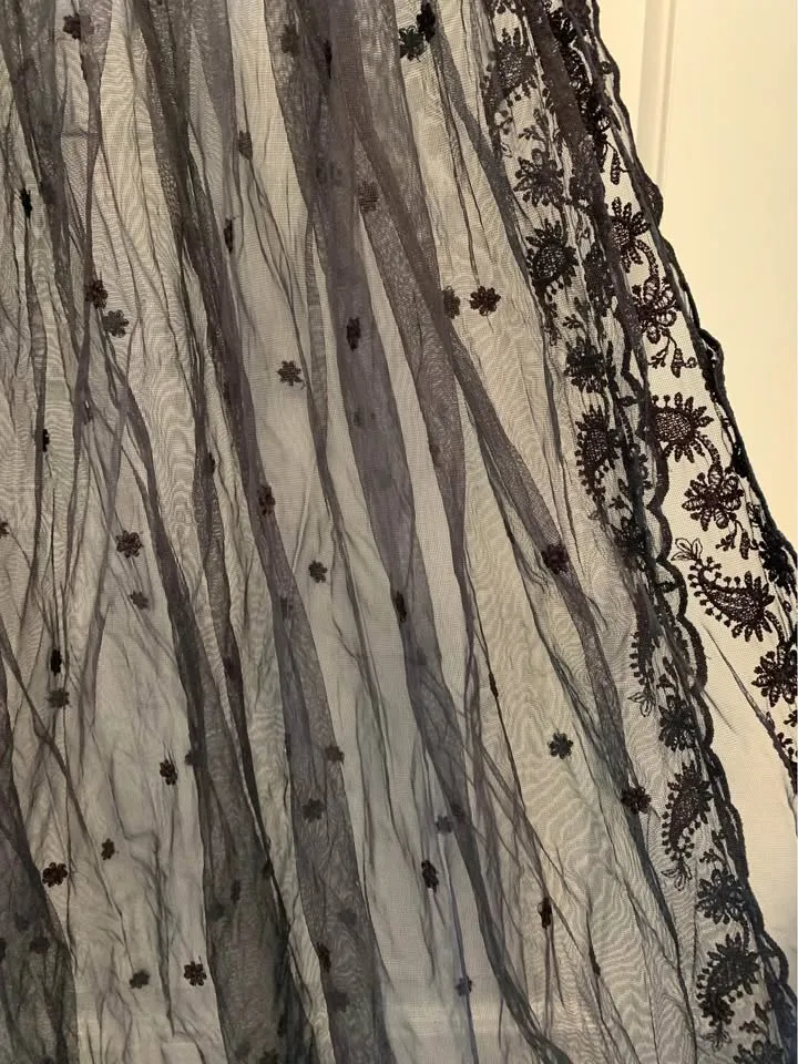 Black Mesh Lace Scarf Material Halloween Costume Accessory image indicator(2)