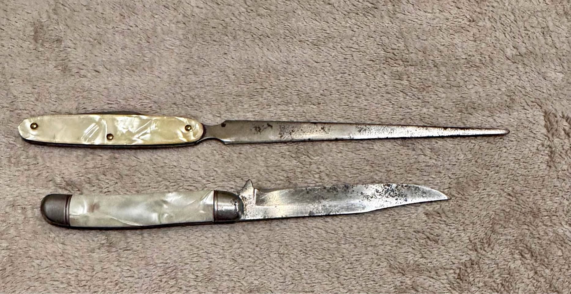 Knife and Letter Opener with Mother of Pearl handles